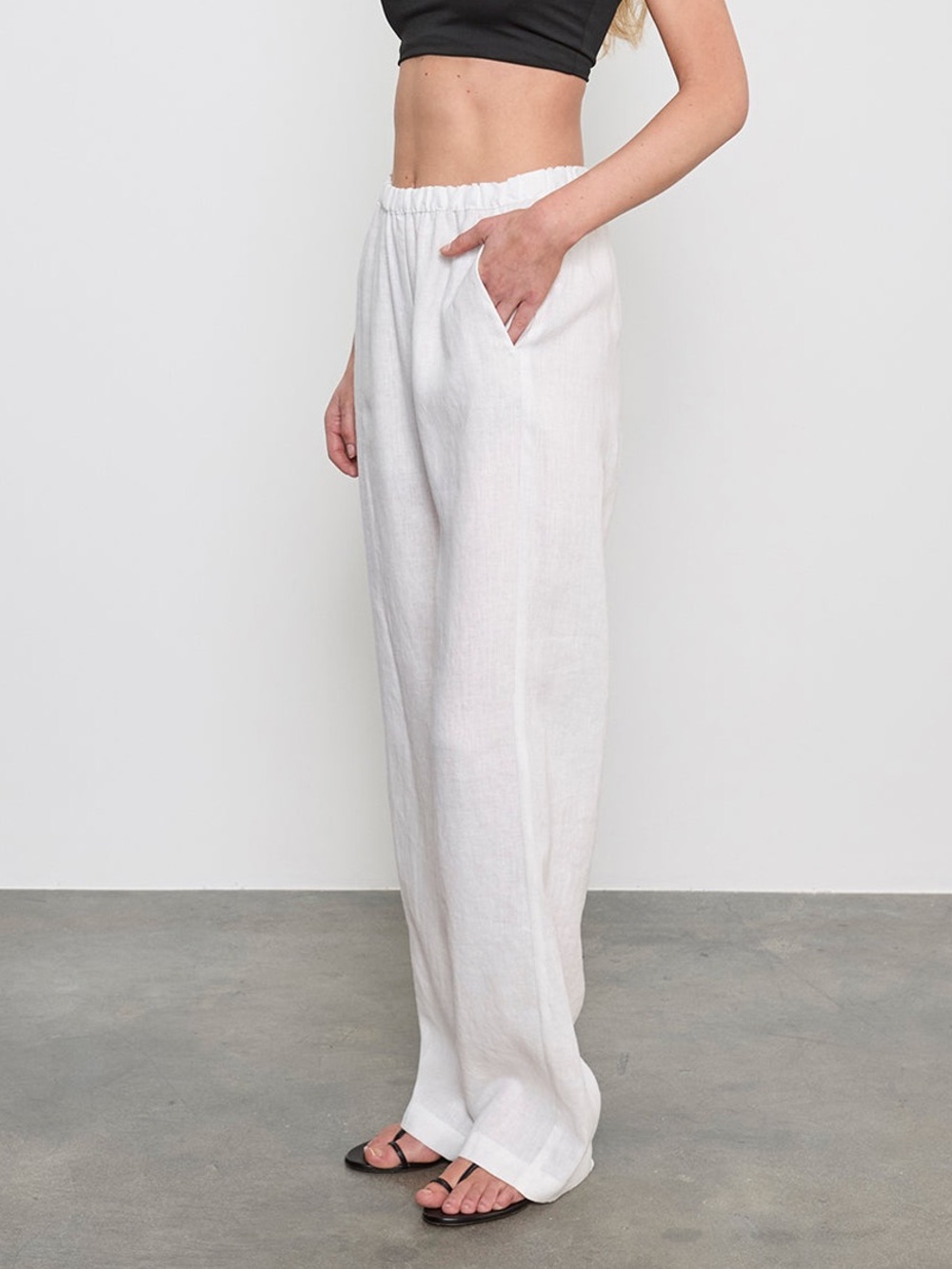 Enza Costa Linen Everywhere Pant Undyed White Size 2/M - Picture 3 of 13